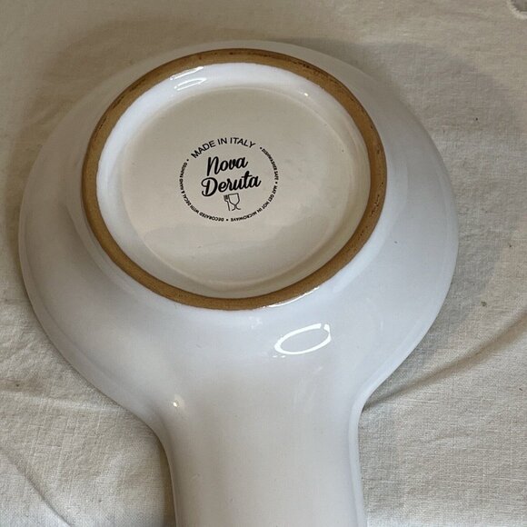 Nova Deruta Majolica Spoon Rest With Foliage And Scrolls Made In Italy - Picture 6 of 10